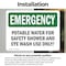 Signmission Potable Water For Safety Shower And Eye, 5 in W x Rectangle, Vinyl Decal OS-2PACK-EM-D-35-L-10407 - alternate 2